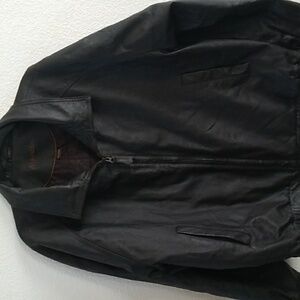 ST JOHN’S BAY brown leather jacket XL